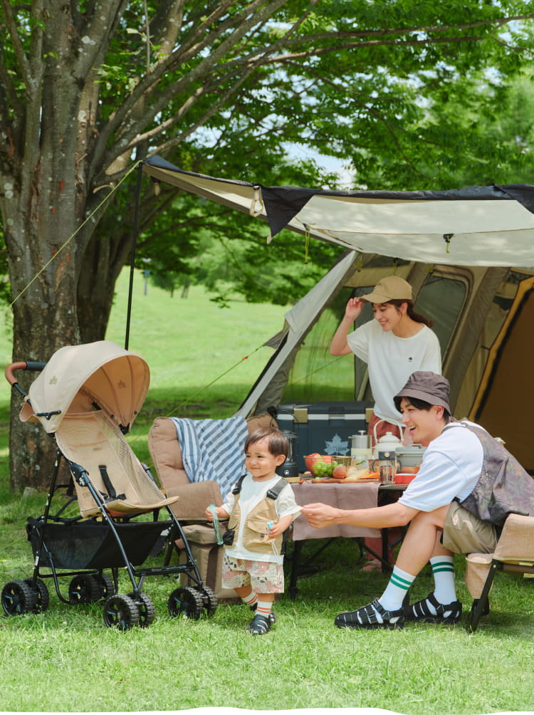 アウトドアに赤ちゃんの特等席を「LOGOS ツーリングバギー」｜株式会社