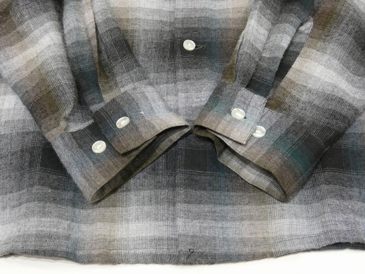 60s ARROW CHEVELLA OMBRE SHADOW CHECK RAYON OPEN COLLAR BOX SHIRT