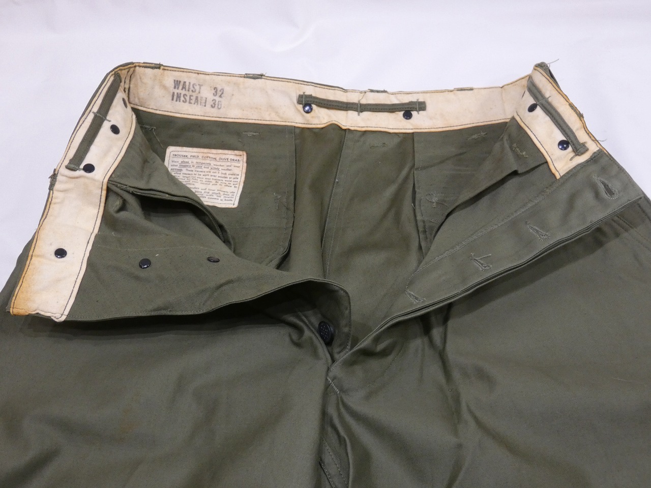 40s US ARMY M-43 FIELD TROUSERS PANTS DEAD STOCK - RICUR