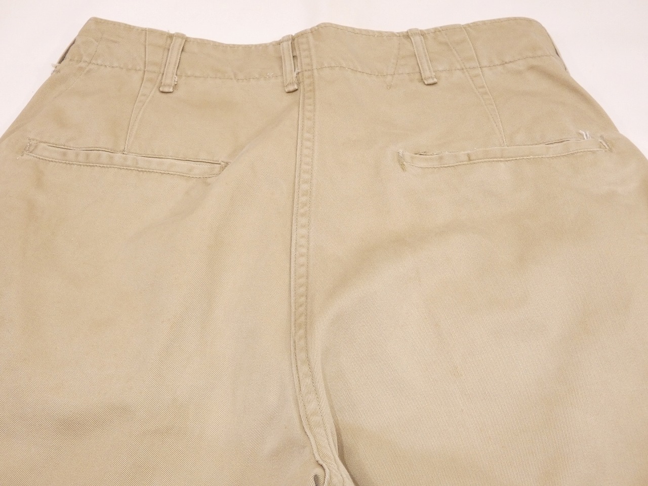 40s 50s US ARMY M-45 COTTON KHAKI CHINO TROUSERS PANTS - RICUR