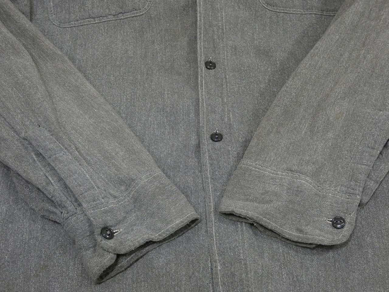 50s JC Penney BIG MAC SALT&PEPER BLACK CHAMBRAY SHIRT - RICUR