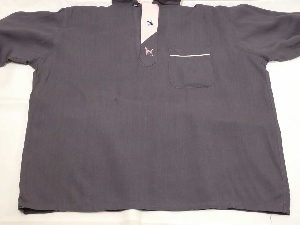 50s Palm Springs by ELTON GRAY PINK PULLOVER RAYON BOX SHIRT - RICUR