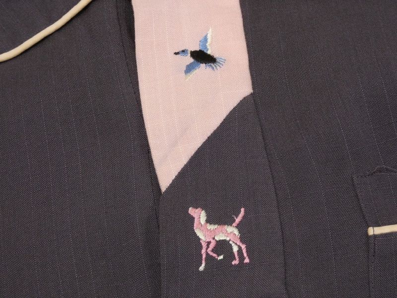 50s Palm Springs by ELTON GRAY PINK PULLOVER RAYON BOX SHIRT - RICUR