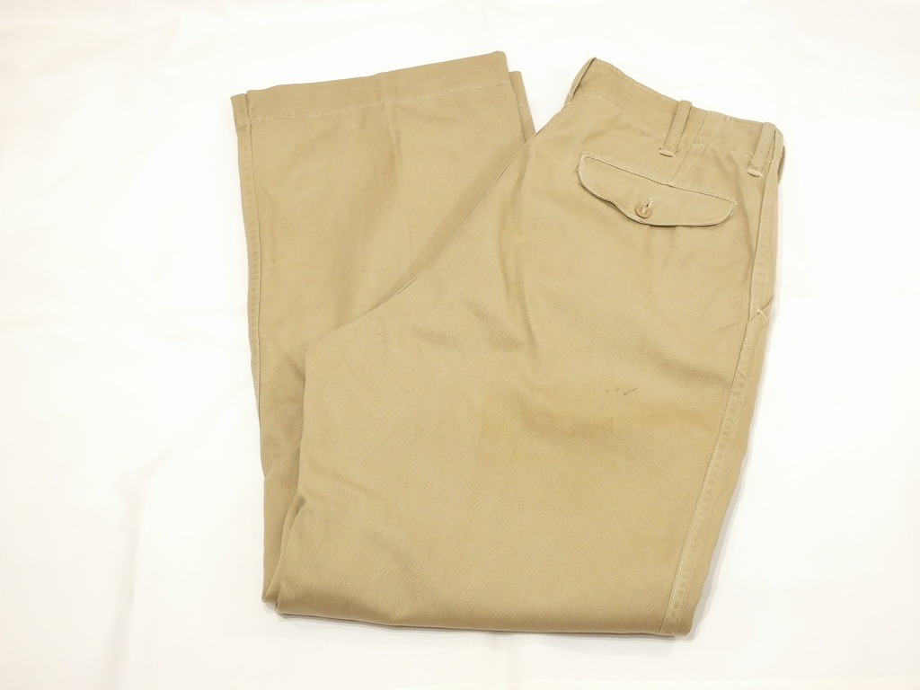 40s US MARINE CORPS USMC CHINO TROUSERS PANTS with FLAP POCKET - RICUR