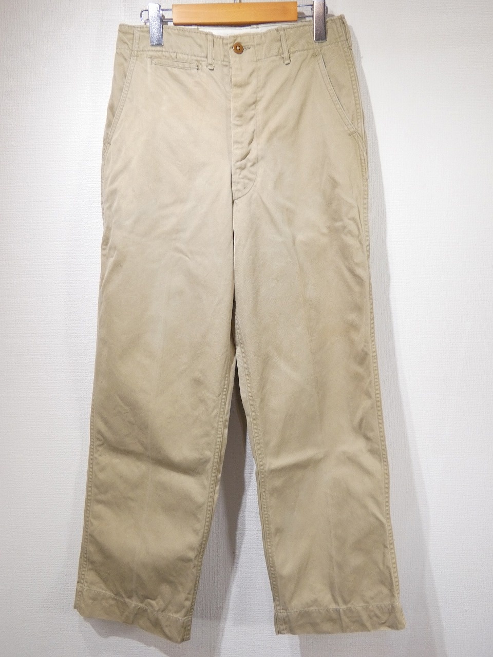 40s 50s US ARMY M-45 COTTON KHAKI CHINO TROUSERS PANTS - RICUR