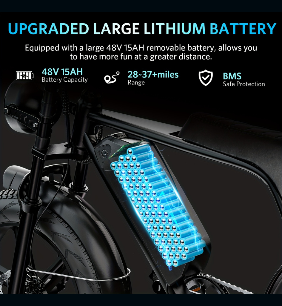 Ride Revolt® V8 Fat Tire E-Bike (1000W-1500W)