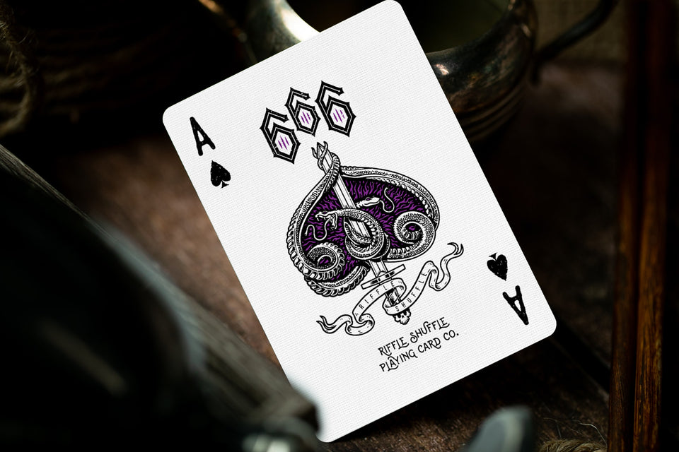 666 Playing Cards - Purple Inferno – Riffle Shuffle Playing Card Co