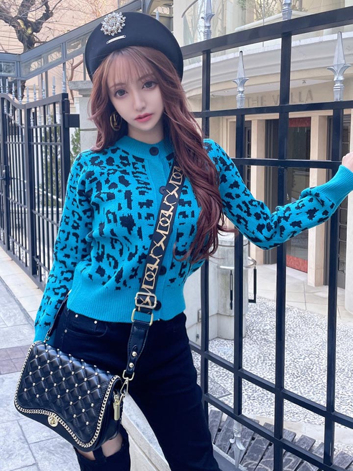 レオパードニットカーディガン - Riina couture