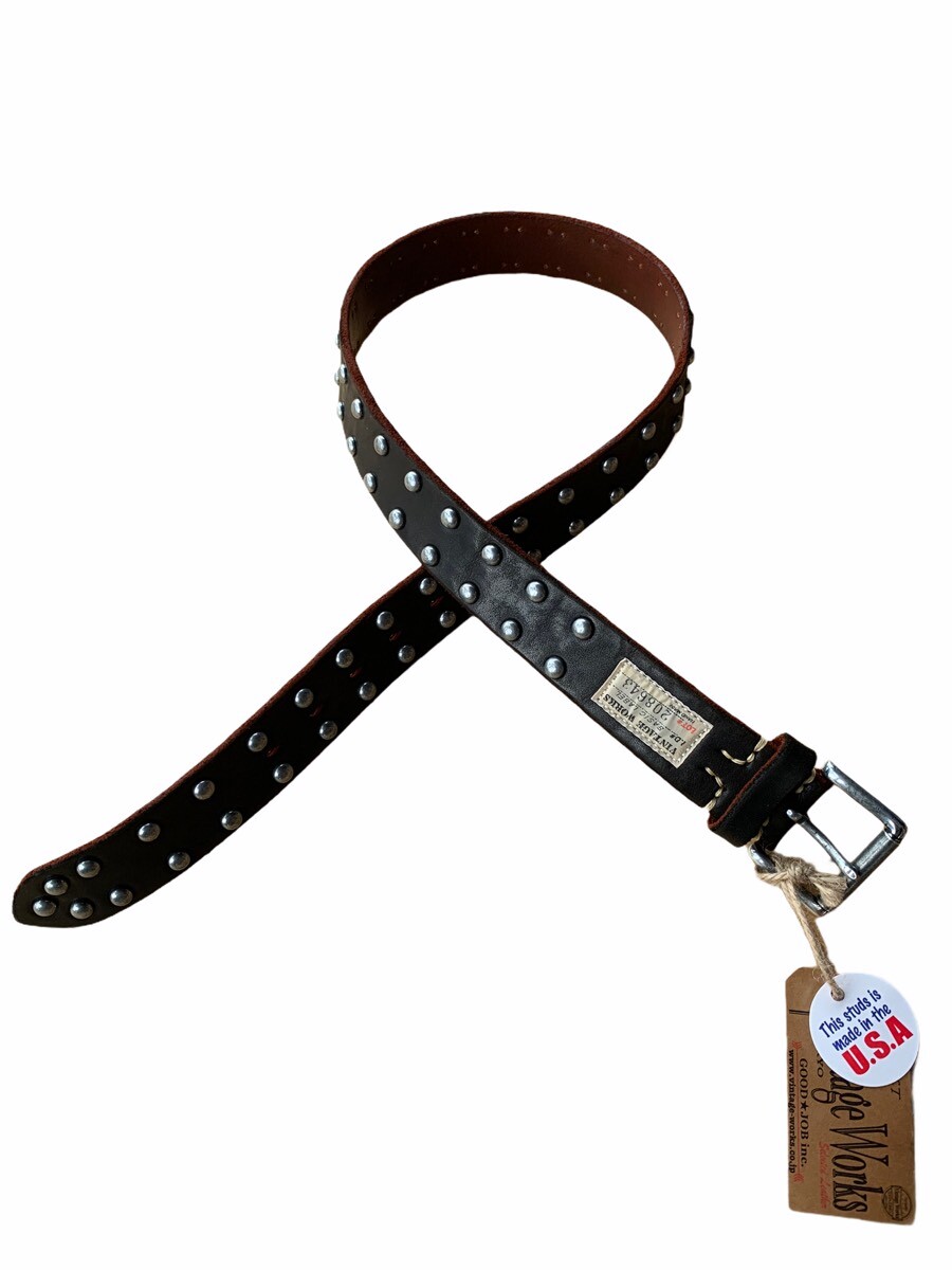 VintageWorks ヴィンテージワークス BELT スタッズベルト BLACK茶