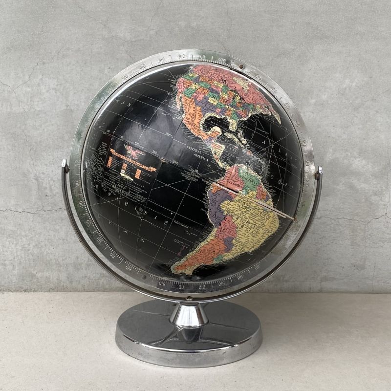 VINTAGE ANTIQUE REPLOGLE GLOBE BLACK OCEAN ヴィンテージ