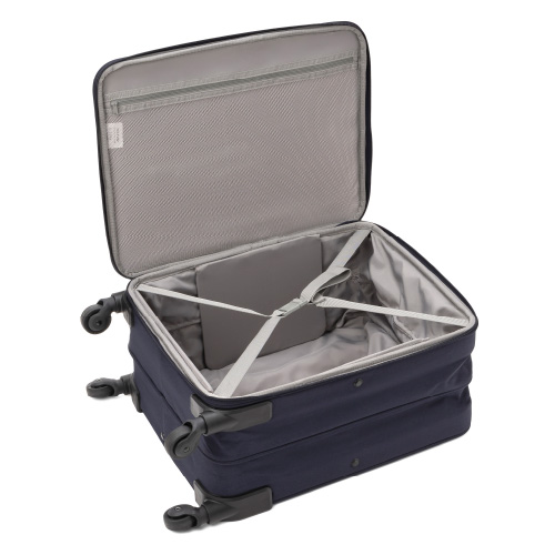 1-3泊] 無印 ソフトキャリーケース 36L ネイビー 4輪 MUJI /スーツ