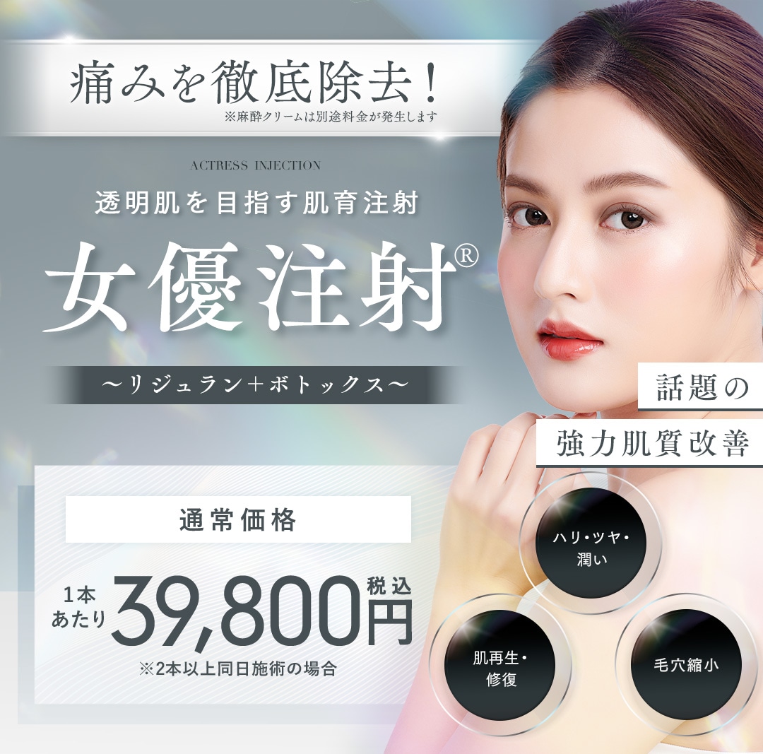 女優注射®～リジュラン＋ボトックス～｜若返り・エイジングケアなら