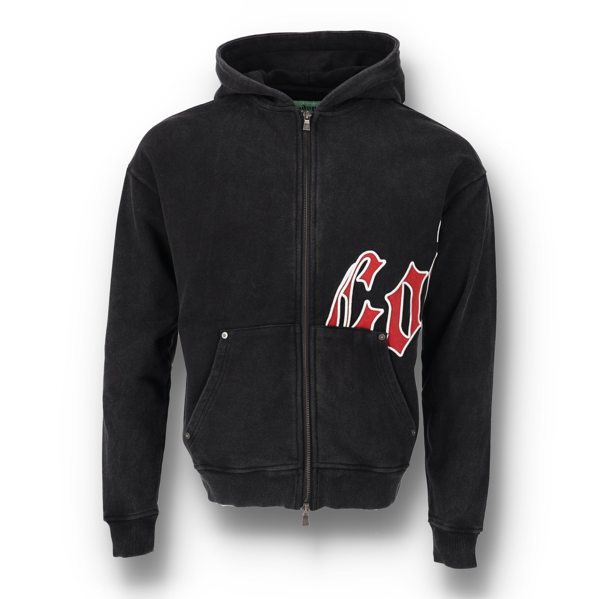 OG Logo V2 Black Red Full Zip Hoodie – WOODstack