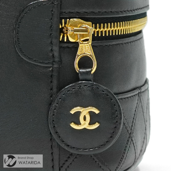 シャネル CHANEL ビコローレ バニティ バッグ ラムスキン ブラック
