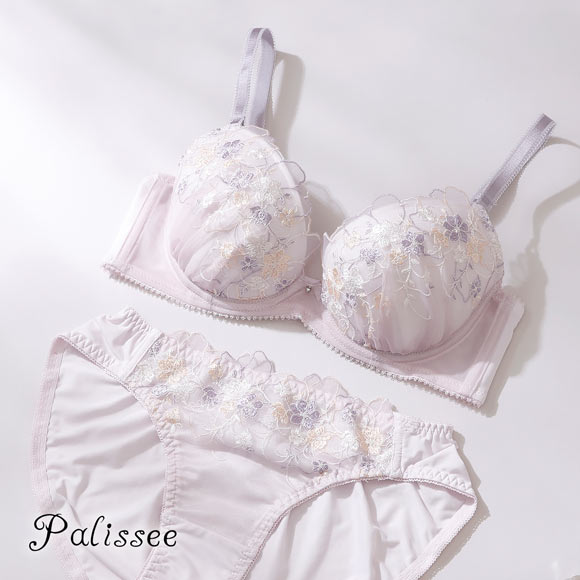 パリーゼ フローラルレース ブラセット 花柄刺繍 ラメ ABCDEF ナイス