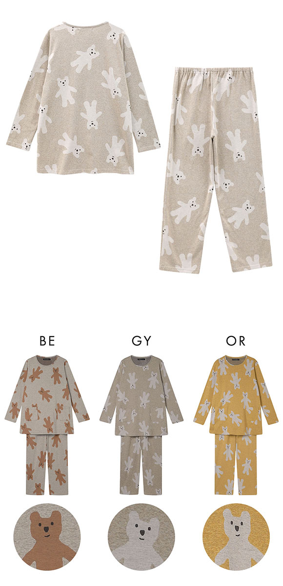 ワコール マタノアツコ くま 長袖 パジャマ 上下セット ルームウェア