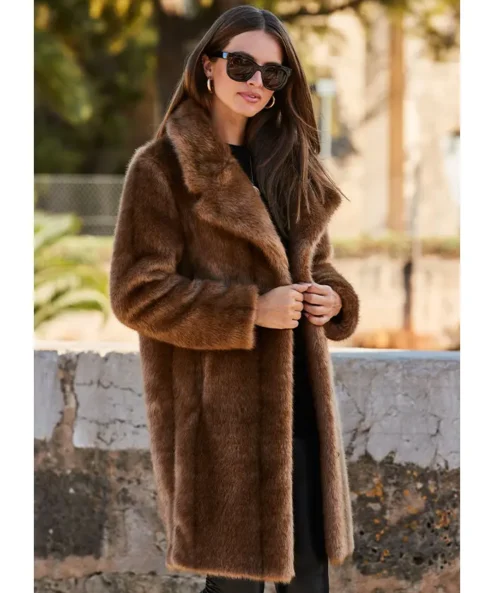 Lyra Mink Fur Brown Coat For Sale - William Jacket