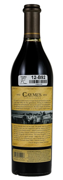 2012 Caymus 40th Anniversary Cabernet Sauvignon | WineBid | Wine