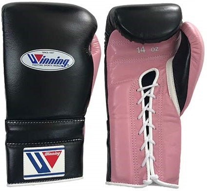 Winning Lace-up Boxing Gloves - Black · Pink – WJapan Boxing
