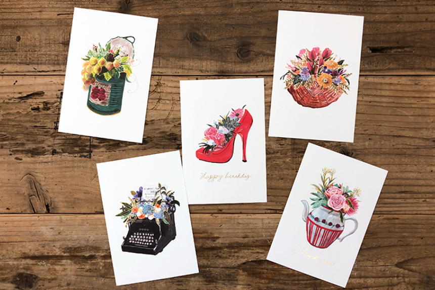 ポストカード〔アート タッチ〕 MARU 花柄｜タッチアンドフロー