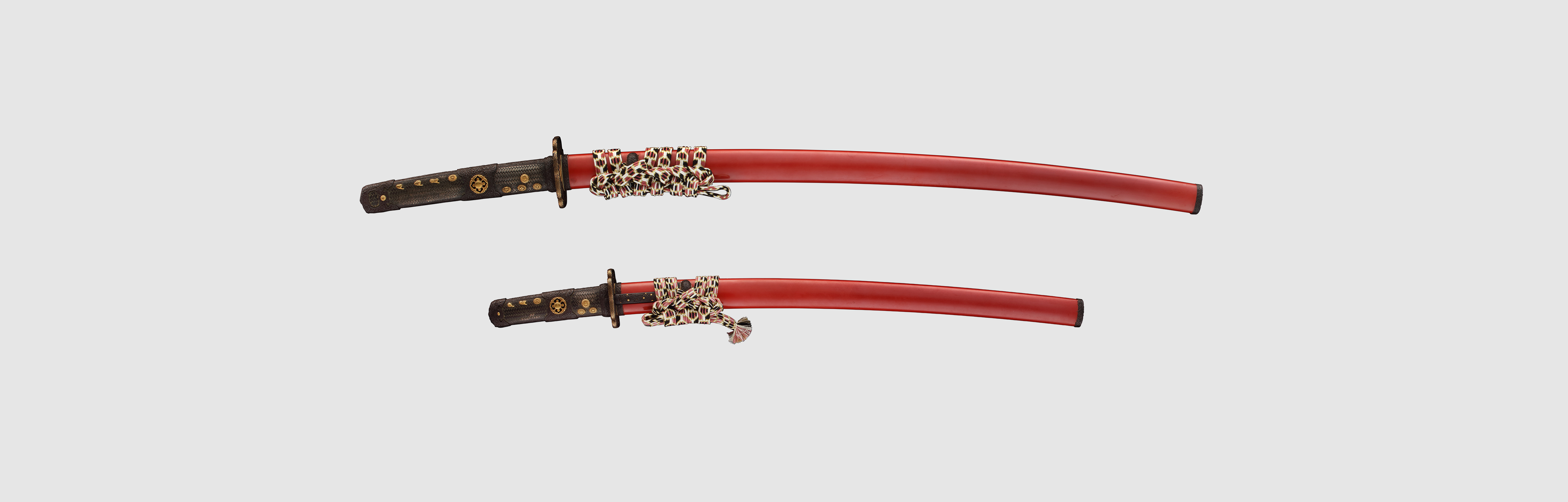 菊図揃金具朱漆塗鞘 大小打刀拵／ホームメイト