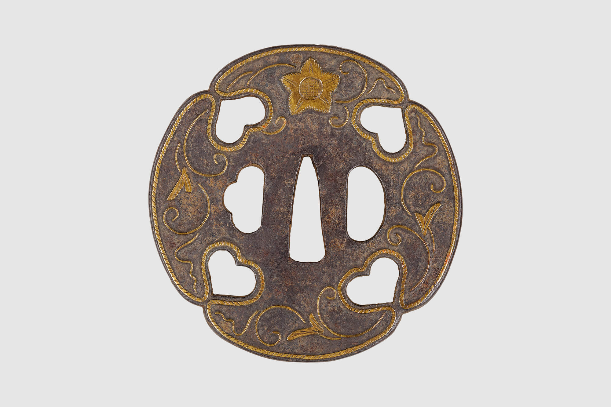 鉄線花図 鍔／ホームメイト