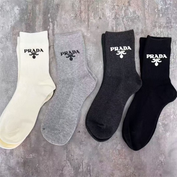 Prada プラダレディース向け 靴下 かわいいコットン メンズ 通気性
