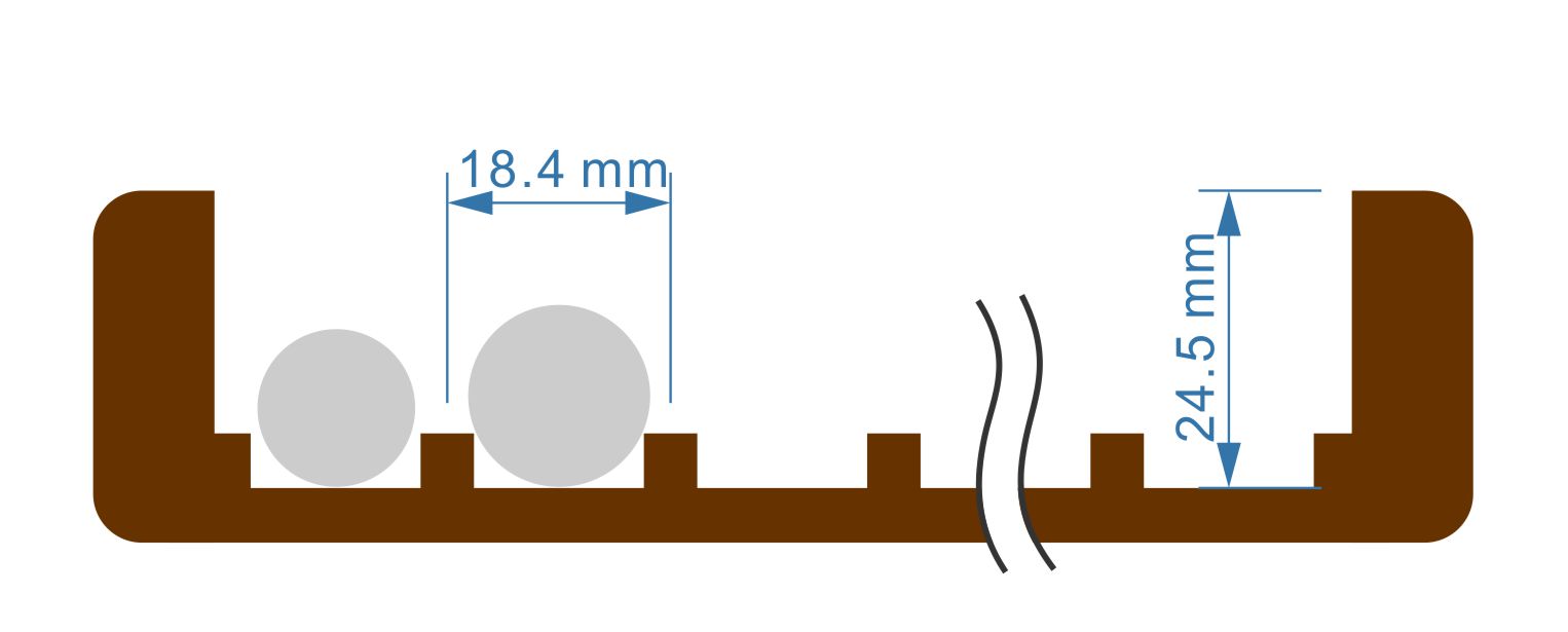 ペントレイ（蓋なし） [万年筆,波板,起毛状布,スタッキング可能,15本入れ]