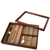 ウォッチボックス10 [腕時計,10個入れ,枕,布貼り,透明蓋]