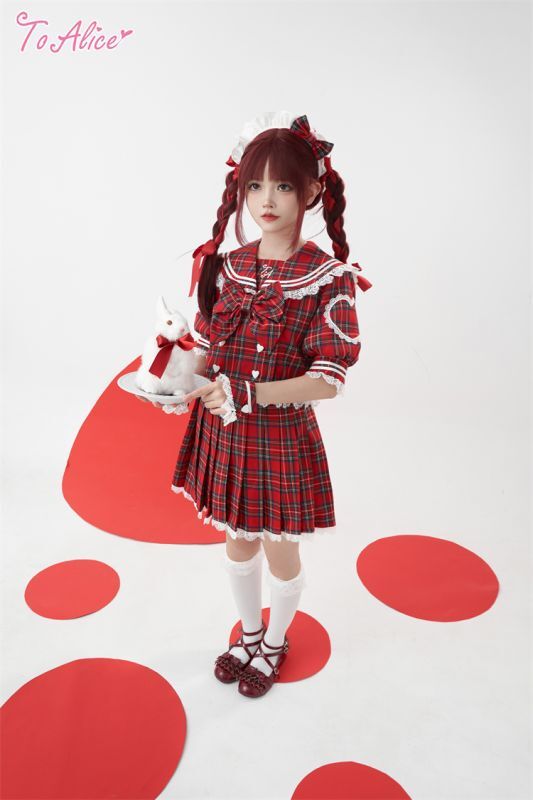 ToAlice】S3008【DC】フリルチェックリボンカチューシャ【50％OFF
