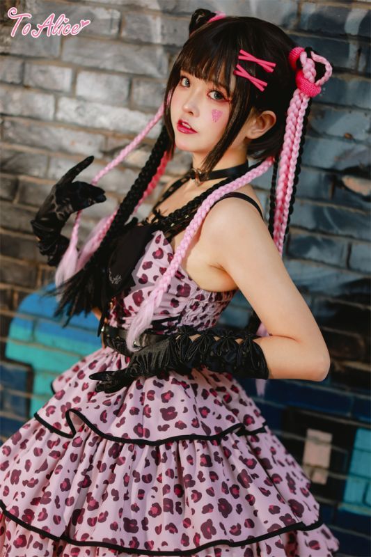 ToAlice】L999ハートレオパードティアードジャンパースカート【50％OFF