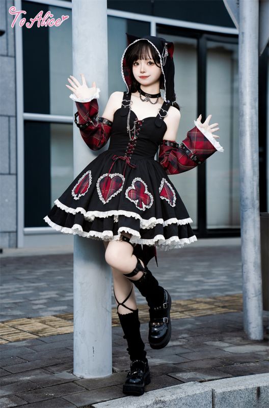 Alice auaa ストラップレス チェック柄ワンピース