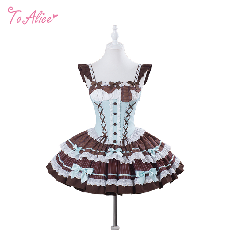 ToAlice】 L1618チョコミントコルセット風ジャンパースカート - To Alice