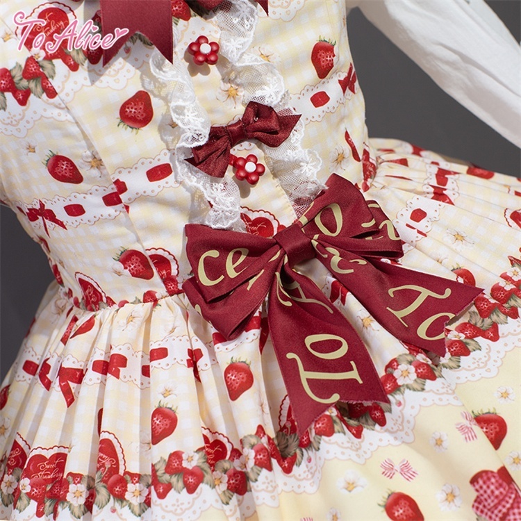 ToAlice】L1613 StrawberryRabbitプリントジャンパースカート - To Alice