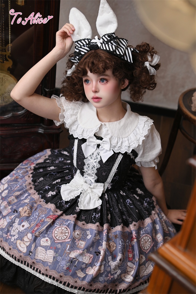 送料無料】L1715 アリス柄ジャンパースカート《予約受付》 - To Alice