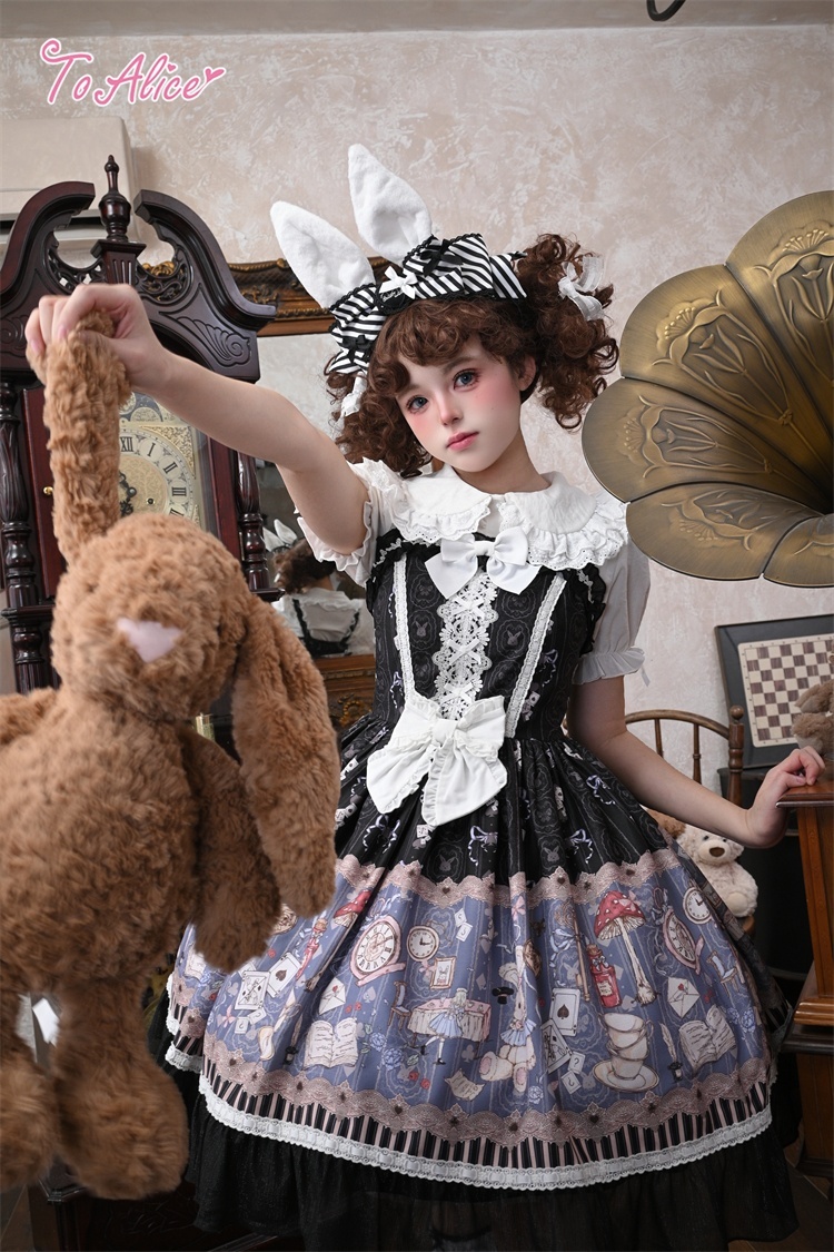 送料無料】L1715 アリス柄ジャンパースカート《予約受付》 - To Alice