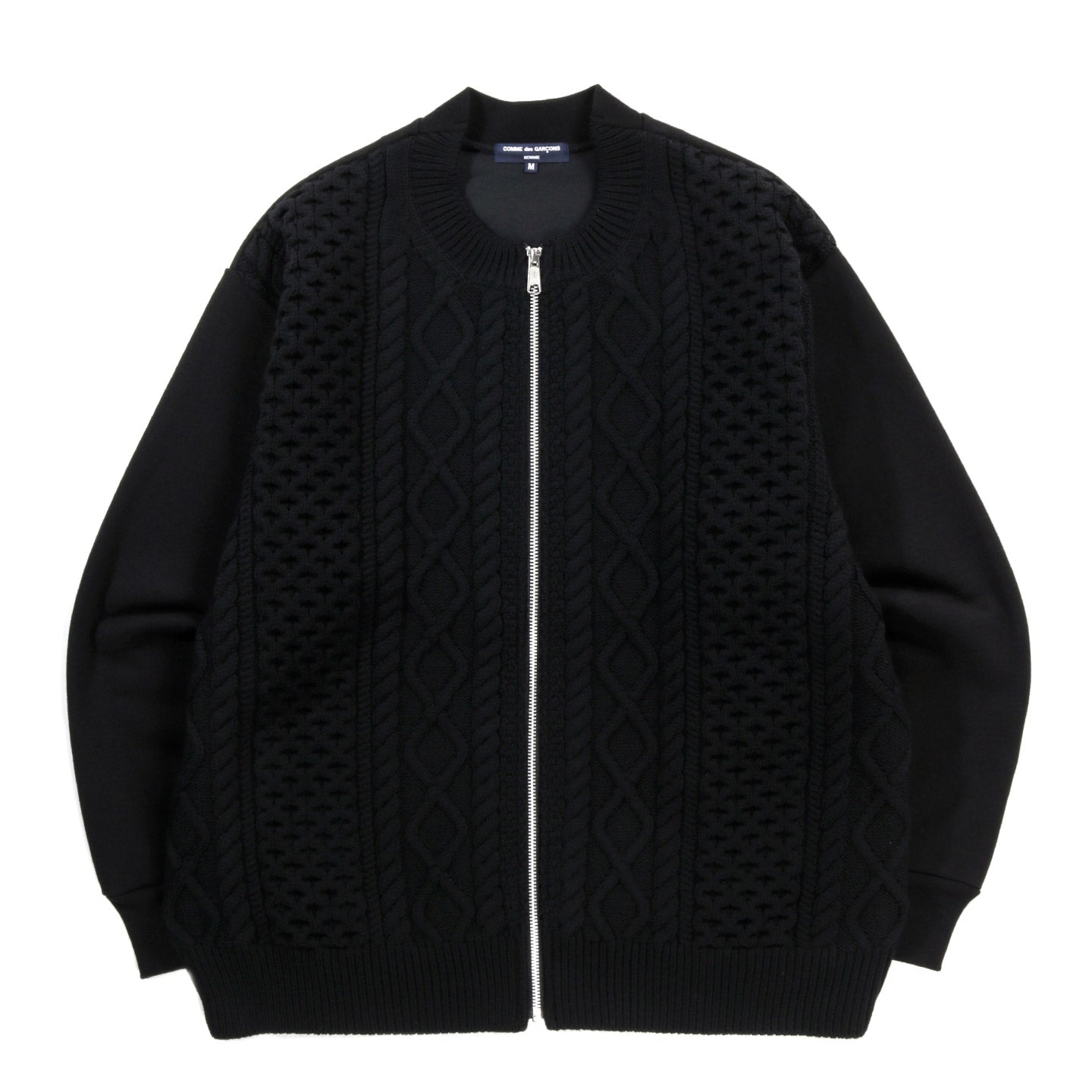 COMME DES GARCONS HOMME T023 ZIP CARDIGAN BLACK | TODAY CLOTHING