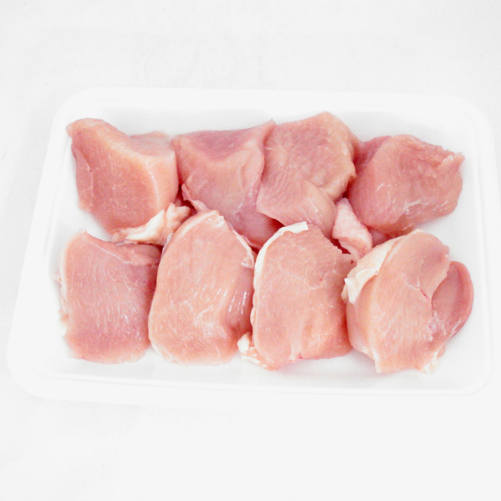 国内産 若鶏むね切身 1パック約300g （100gあたり約160円