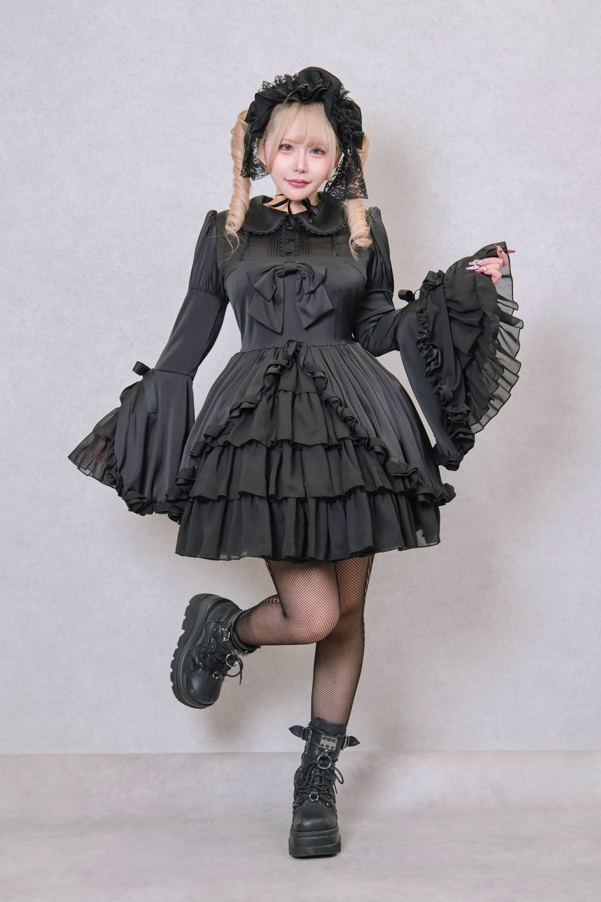 Frilly Ribbon Belle Dress ブラック｜東京ロリィタ-TOKYO LOLITA