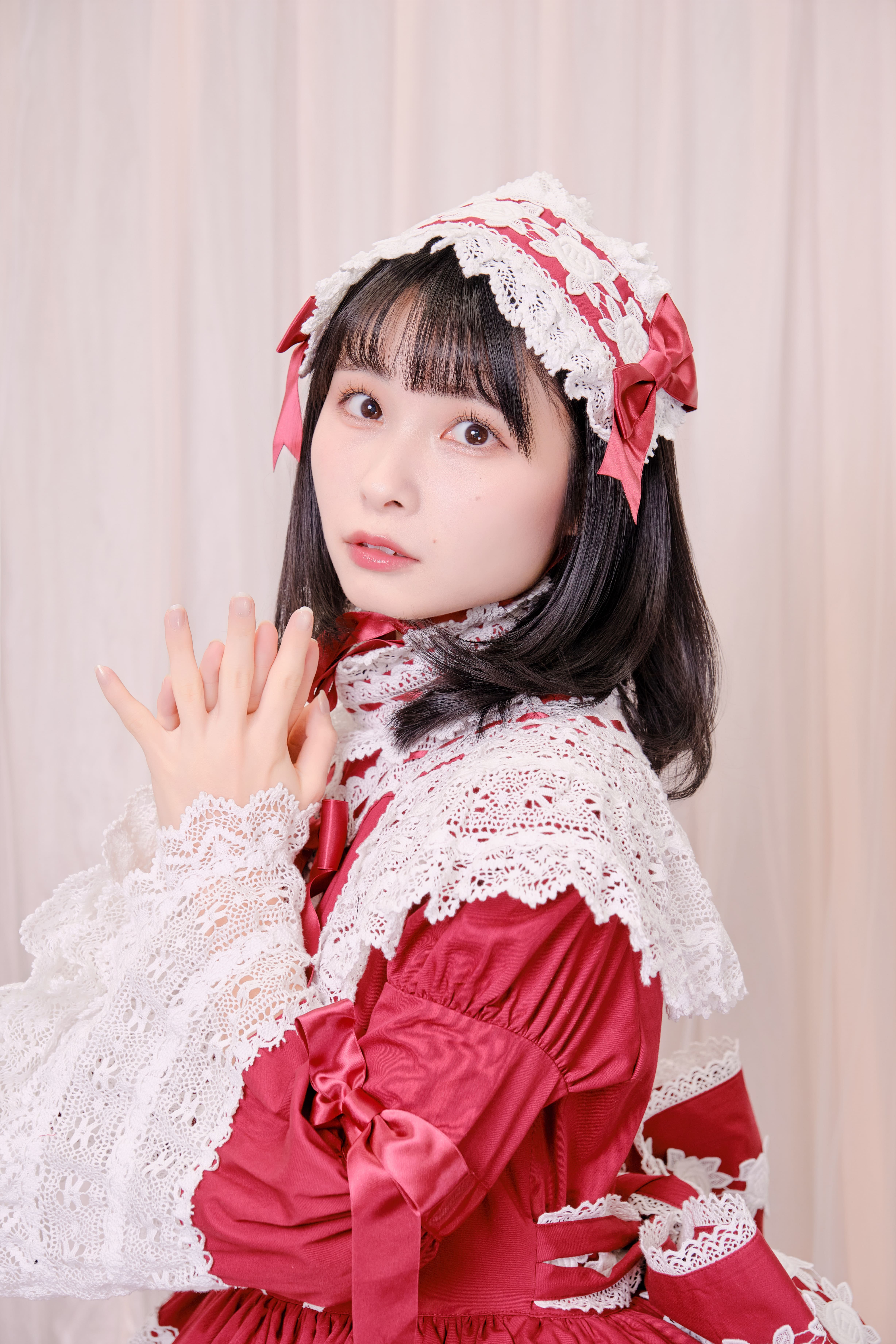 エリザベスワンピース＆ヘッドドレスセット(エンジ)｜東京ロリィタ