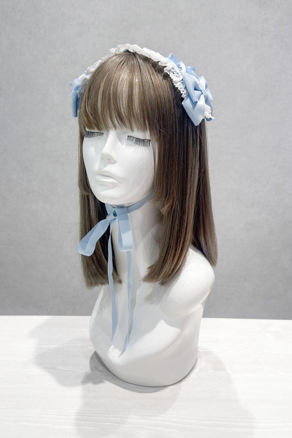 はしごレースのスピンドールヘッドドレス サックス｜東京ロリィタ