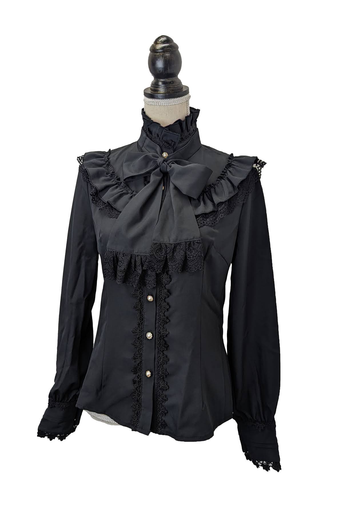 Innocent World 黒編み上げリボンブラウス ロリィタ クラシカル