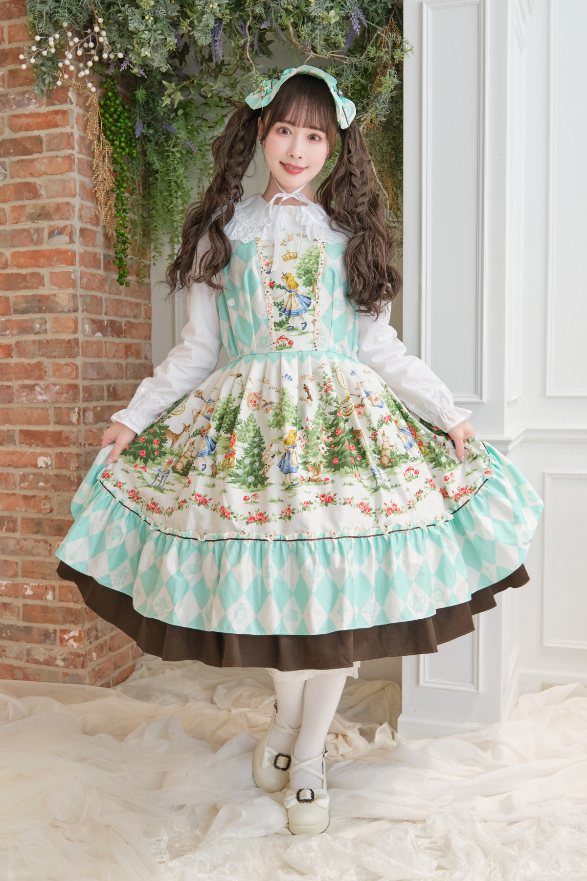 アリスレベッカジャンパースカート+ヘッドドレス(チョコミント)｜東京