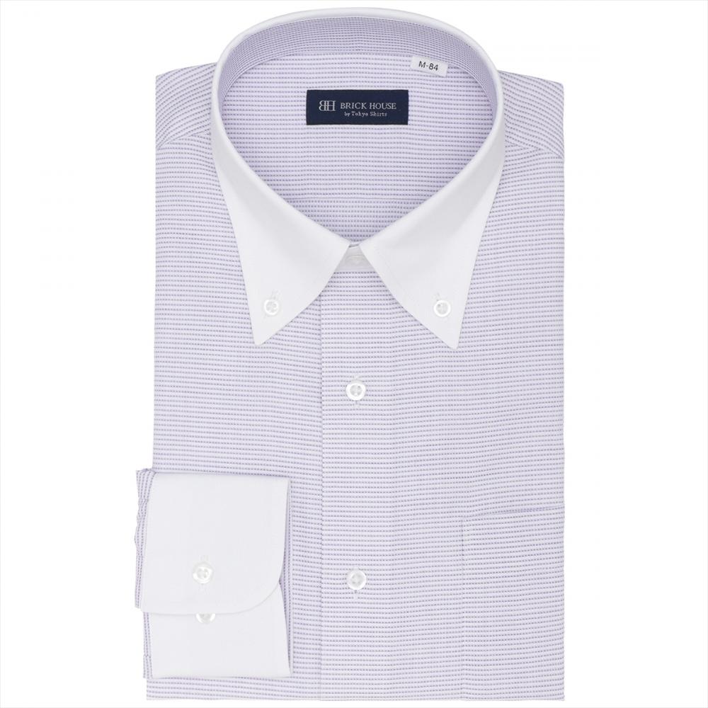 お仕事応援】【透け防止】 ボタンダウン 長袖 形態安定 ワイシャツ