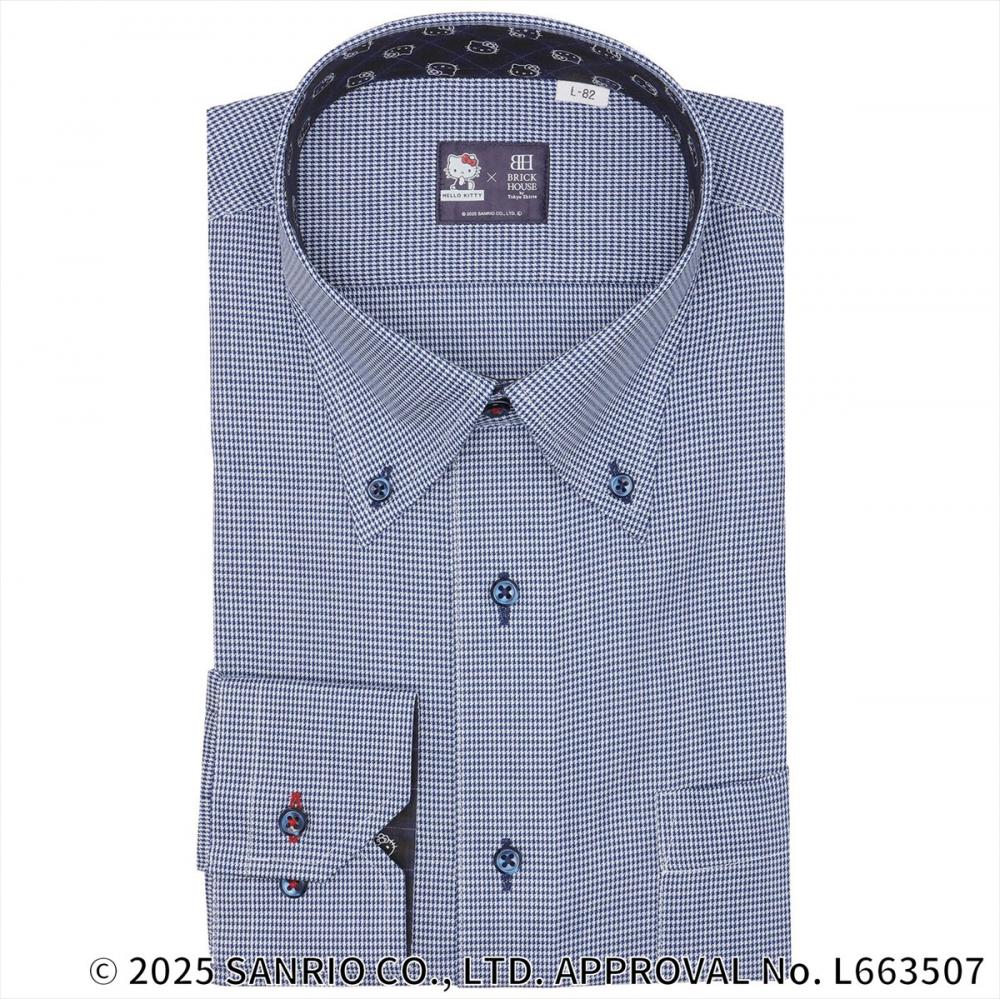HELLO KITTY×TOKYO SHIRTS】 ボタンダウン 長袖 形態安定 ワイシャツ