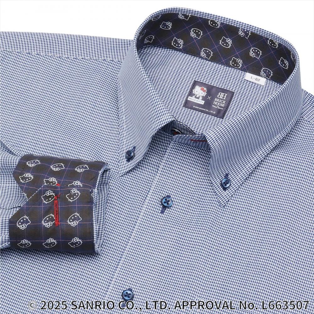 HELLO KITTY×TOKYO SHIRTS】 ボタンダウン 長袖 形態安定 ワイシャツ
