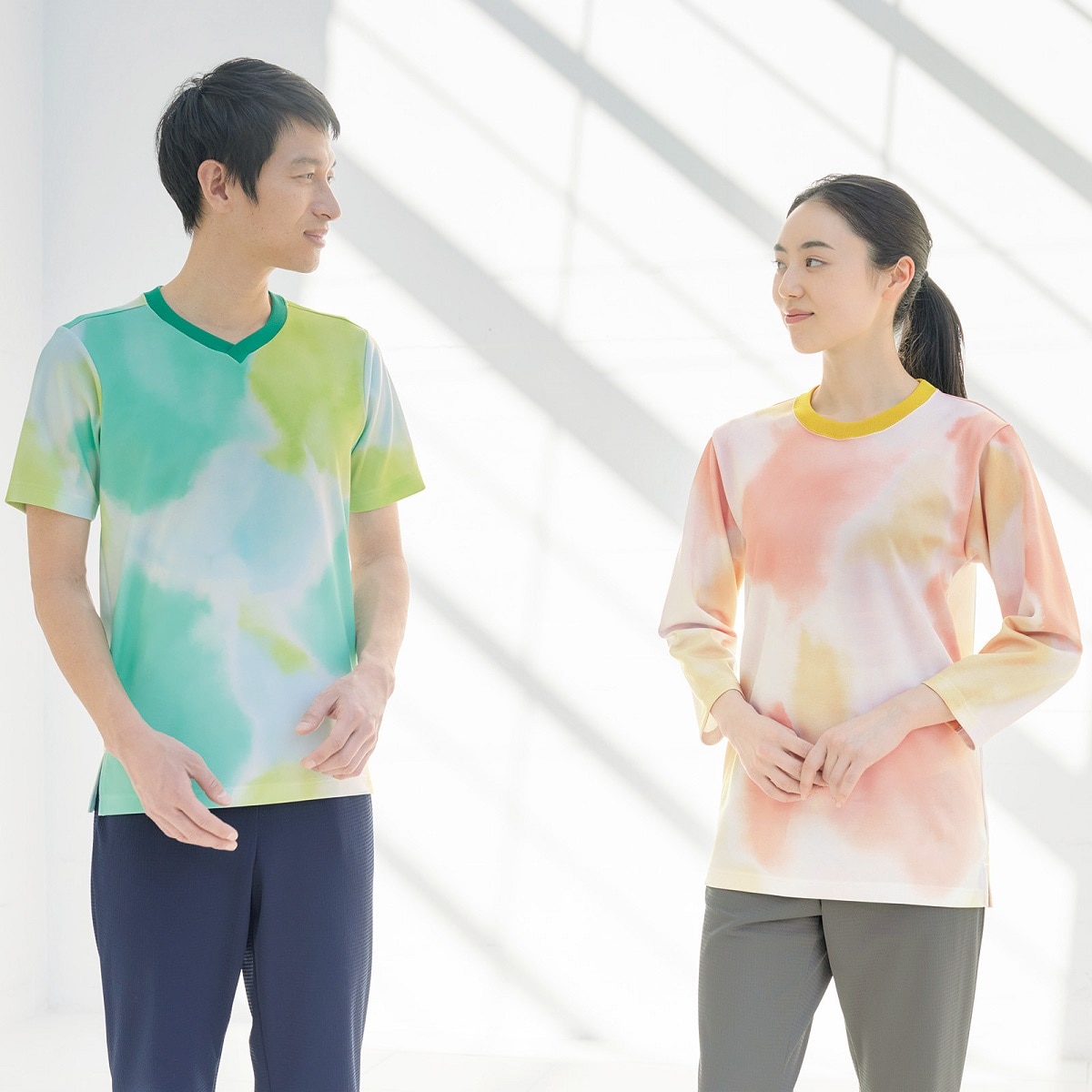 品番： 4P13001 】 男女兼用 Tシャツ 介護士用 吸汗 速乾 軽量 防透