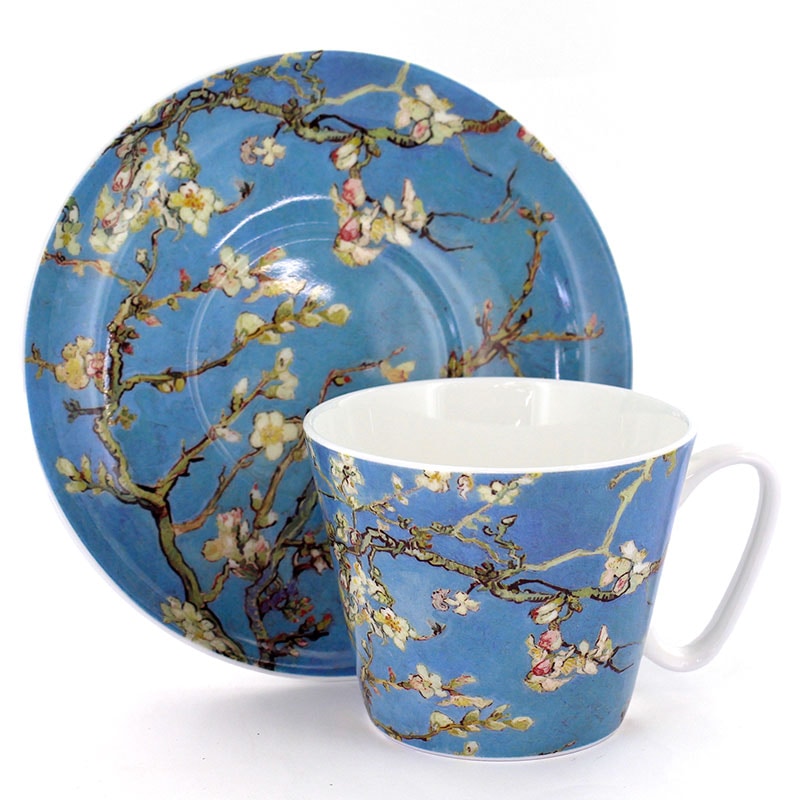 名画カップ＆ソーサ― 250ml ゴッホ 【アーモンドの花】 ボーンチャイナ