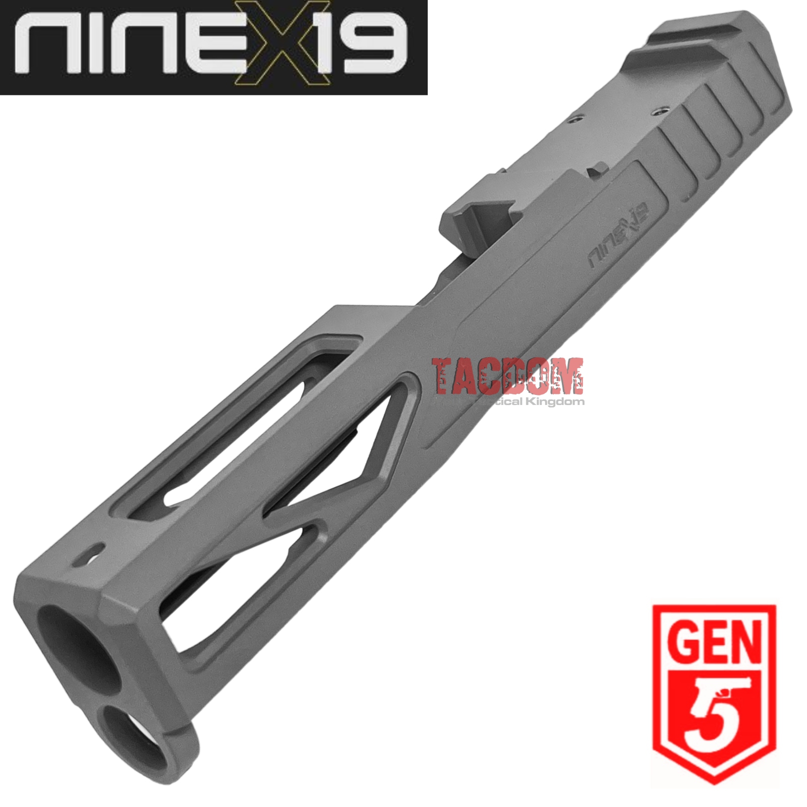 NINEX19 X1 SLIDE for GLOCK 19 GEN 5 – RMR OPTIC CUT – SIG GRAY