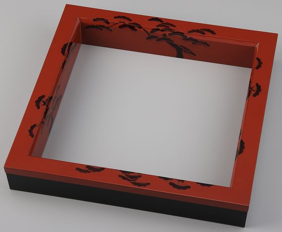 茶道具】花筏蒔絵炉縁 塗師月峰作 炉縁114 茶道具】花筏